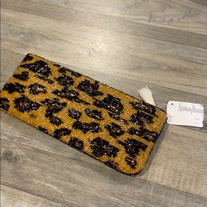 Neiman Marcus Beaded Leopard Clutch